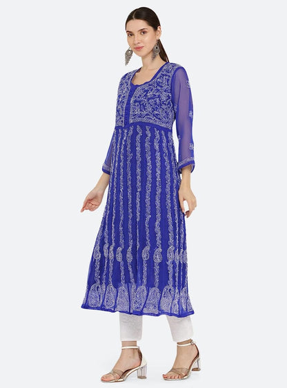 Premium Anarkali With All-Over Chikankari Work With Matching Inner